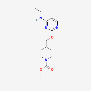 molecular formula C17H28N4O3 B3238985 tert-Butyl 4-(((4-(ethylamino)pyrimidin-2-yl)oxy)methyl)piperidine-1-carboxylate CAS No. 1417794-31-0