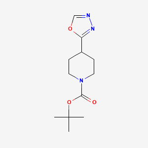 molecular formula C12H19N3O3 B3239058 Tert-butyl 4-(1,3,4-oxadiazol-2-yl)piperidine-1-carboxylate CAS No. 1419075-88-9
