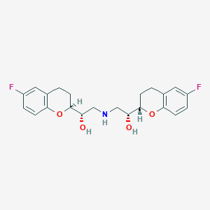 molecular formula C22H25F2NO4 B032391 (S)-1-[(S)-6-Fluoro-3,4-dihydro-2H-1-benzopyran-2-yl]-2-[(R)-2-[(S)-6-fluoro-3,4-dihydro-2H-1-benzopyran-2-yl]-2-hydroxyethylamino]ethanol CAS No. 119365-25-2