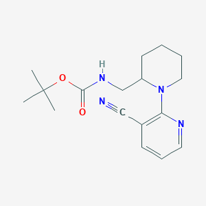 molecular formula C17H24N4O2 B3239195 Tert-butyl ((1-(3-cyanopyridin-2-yl)piperidin-2-yl)methyl)carbamate CAS No. 1420812-08-3