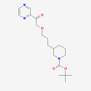 molecular formula C19H29N3O4 B3239307 tert-Butyl 3-(3-(2-oxo-2-(pyrazin-2-yl)ethoxy)propyl)piperidine-1-carboxylate CAS No. 1420852-14-7