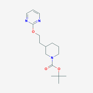 molecular formula C16H25N3O3 B3239355 tert-Butyl 3-(2-(pyrimidin-2-yloxy)ethyl)piperidine-1-carboxylate CAS No. 1420870-65-0