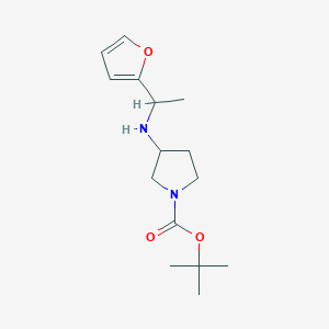 molecular formula C15H24N2O3 B3239373 tert-Butyl 3-((1-(furan-2-yl)ethyl)amino)pyrrolidine-1-carboxylate CAS No. 1420878-29-0