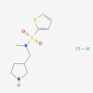 molecular formula C10H17ClN2O2S2 B3239393 N-methyl-N-(pyrrolidin-3-ylmethyl)thiophene-2-sulfonamide hydrochloride CAS No. 1420888-81-8