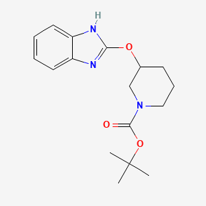 molecular formula C17H23N3O3 B3239409 tert-Butyl 3-((1H-benzo[d]imidazol-2-yl)oxy)piperidine-1-carboxylate CAS No. 1420894-14-9