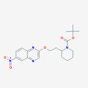 molecular formula C20H26N4O5 B3239427 tert-Butyl 2-(2-((6-nitroquinoxalin-2-yl)oxy)ethyl)piperidine-1-carboxylate CAS No. 1420901-25-2