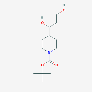 molecular formula C13H25NO4 B3239484 tert-Butyl 4-(1,3-dihydroxypropyl)piperidine-1-carboxylate CAS No. 1420968-05-3