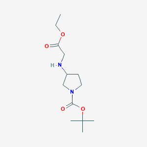 molecular formula C13H24N2O4 B3239491 tert-Butyl 3-((2-ethoxy-2-oxoethyl)amino)pyrrolidine-1-carboxylate CAS No. 1420969-01-2