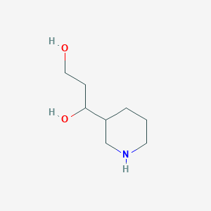 molecular formula C8H17NO2 B3239522 1-(Piperidin-3-yl)propane-1,3-diol CAS No. 1420981-44-7