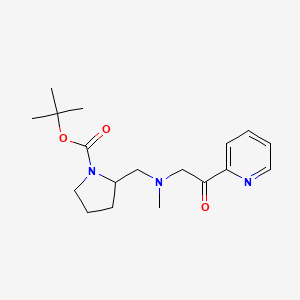 molecular formula C18H27N3O3 B3239536 tert-Butyl 2-((methyl(2-oxo-2-(pyridin-2-yl)ethyl)amino)methyl)pyrrolidine-1-carboxylate CAS No. 1420987-89-8