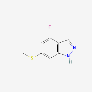 molecular formula C8H7FN2S B3240171 4-Fluoro-6-(methylthio)-1H-indazole CAS No. 1428234-74-5