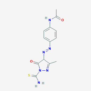 molecular formula C13H14N6O2S B324019 N-(4-{2-[1-(aminocarbothioyl)-3-methyl-5-oxo-4,5-dihydro-1H-pyrazol-4-yl]diazenyl}phenyl)acetamide 