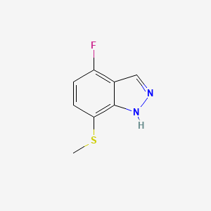 molecular formula C8H7FN2S B3240196 4-Fluoro-7-(methylthio)-1H-indazole CAS No. 1428234-83-6