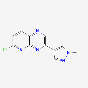 molecular formula C11H8ClN5 B3240279 6-Chloro-3-(1-methyl-1H-pyrazol-4-yl)pyrido[2,3-b]pyrazine CAS No. 1431872-99-9