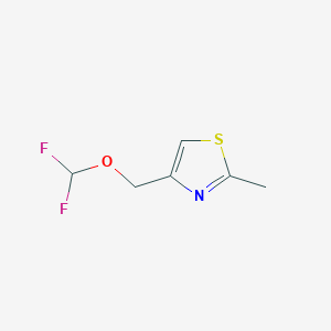 molecular formula C6H7F2NOS B3240347 Thiazole, 4-[(difluoromethoxy)methyl]-2-methyl- CAS No. 1432754-22-7