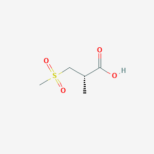 molecular formula C5H10O4S B3240366 Propanoic acid, 2-methyl-3-(methylsulfonyl)-, (S)- CAS No. 143291-14-9