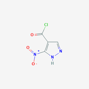 molecular formula C4H2ClN3O3 B3240629 3-nitro-1H-pyrazole-4-carbonyl chloride CAS No. 1443278-77-0