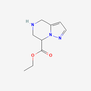 molecular formula C9H13N3O2 B3240729 Ethyl 4,5,6,7-tetrahydropyrazolo[1,5-a]pyrazine-7-carboxylate CAS No. 1445951-74-5