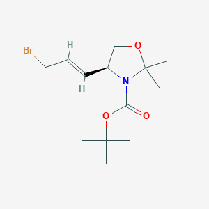 molecular formula C13H22BrNO3 B3240777 tert-butyl (4S)-4-[(E)-3-bromoprop-1-enyl]-2,2-dimethyl-oxazolidine-3-carboxylate CAS No. 144619-38-5