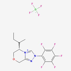(5S)-5-(sec-butyl)-2-(perfluorophenyl)-2,5,6,8-tetrahydro-[1,2,4]triazolo[3,4-c][1,4]oxazin-4-ium tetrafluoroborate