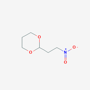 molecular formula C6H11NO4 B3241381 2-(2-Nitroethyl)-1,3-dioxane CAS No. 146073-16-7