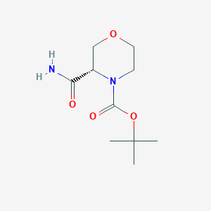 molecular formula C10H18N2O4 B3241624 (S)-tert-Butyl 3-carbamoylmorpholine-4-carboxylate CAS No. 1476028-21-3