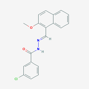 B324186 3-chloro-N-[(E)-(2-methoxynaphthalen-1-yl)methylideneamino]benzamide CAS No. 5317-39-5
