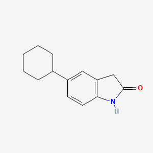 molecular formula C14H17NO B3242217 5-cyclohexyl-2,3-dihydro-1H-indol-2-one CAS No. 150560-60-4