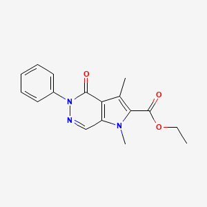 Ethyl 1,3-dimethyl-4-oxo-5-phenyl-4,5-dihydro-1H-pyrrolo[2,3-d]pyridazine-2-carboxylate