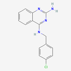 molecular formula C15H13ClN4 B3242352 N4-[(4-chlorophenyl)methyl]quinazoline-2,4-diamine CAS No. 1509890-90-7