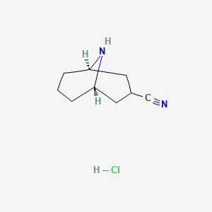 molecular formula C9H15ClN2 B3242574 Exo-3-cyano-9-azabicyclo[3.3.1]nonane hydrochloride CAS No. 1523541-93-6