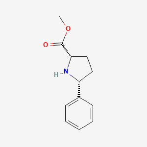 molecular formula C12H15NO2 B3242740 (2S,5r)-methyl 5-phenylpyrrolidine-2-carboxylate CAS No. 153242-44-5