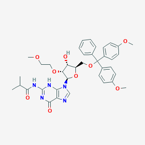 molecular formula C38H43N5O9 B032428 5'-O-[Bis(4-methoxyphenyl)phenylmethyl]-2'-O-(2-methoxyethyl)-N-(2-methyl-1-oxopropyl)guanosine CAS No. 251647-50-4