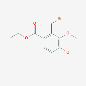 molecular formula C12H15BrO4 B3242831 Ethyl 2-(bromomethyl)-3,4-dimethoxybenzoate CAS No. 15365-27-2
