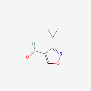 molecular formula C7H7NO2 B3242838 3-Cyclopropyl-1,2-oxazole-4-carbaldehyde CAS No. 1536944-73-6