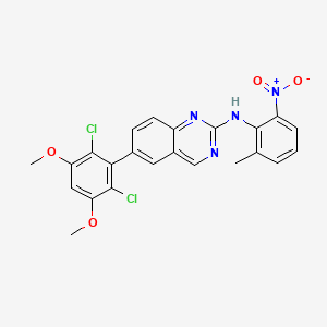 molecular formula C23H18Cl2N4O4 B3242914 6-(2,6-dichloro-3,5-dimethoxyphenyl)-N-(2-methyl-6-nitrophenyl)quinazolin-2-amine CAS No. 1538605-09-2