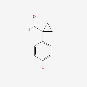 molecular formula C10H9FO B3243273 1-(4-Fluorophenyl)cyclopropane-1-carbaldehyde CAS No. 155598-00-8
