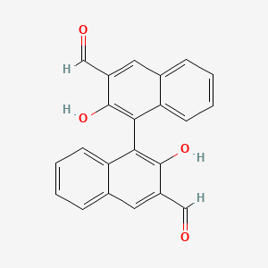 molecular formula C22H14O4 B3243291 (R)-2,2'-Dihydroxy-[1,1'-binaphthalene]-3,3'-dicarboxaldehyde CAS No. 155748-63-3