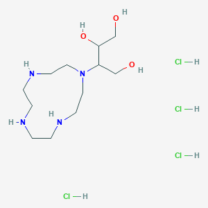 molecular formula C12H32Cl4N4O3 B3243331 3-(1,4,7,10-Tetraazacyclododecan-1-yl)butane-1,2,4-triol tetrahydrochloride CAS No. 156077-56-4