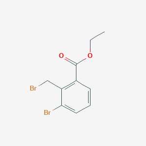 molecular formula C10H10Br2O2 B3243489 Ethyl 3-bromo-2-(bromomethyl)benzoate CAS No. 157652-24-9