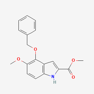 molecular formula C18H17NO4 B3243553 methyl 4-(benzyloxy)-5-methoxy-1H-indole-2-carboxylate CAS No. 158046-61-8