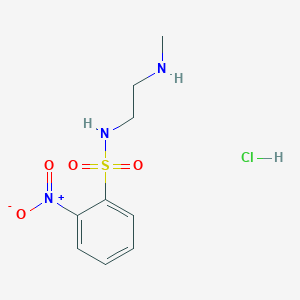 molecular formula C9H14ClN3O4S B3243564 N-[2-(methylamino)ethyl]-2-nitrobenzene-1-sulfonamide hydrochloride CAS No. 1581118-24-2