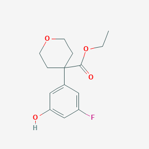 molecular formula C14H17FO4 B032436 4-(3-Fluoro-5-hydroxyphenyl)-3,4,5,6-tetrahydro-2H-pyran-4-carboxylate Ethyl CAS No. 179420-67-8