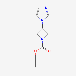 molecular formula C11H17N3O2 B3243654 Tert-butyl 3-(imidazol-1-yl)azetidine-1-carboxylate CAS No. 158654-84-3