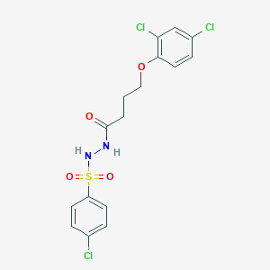molecular formula C16H15Cl3N2O4S B324401 N'-(4-CHLOROBENZENESULFONYL)-4-(2,4-DICHLOROPHENOXY)BUTANEHYDRAZIDE 