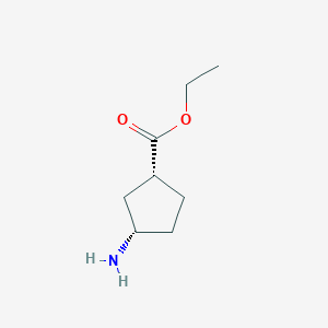 molecular formula C8H15NO2 B3244247 ethyl (1R,3S)-3-aminocyclopentane-1-carboxylate CAS No. 1610603-60-5