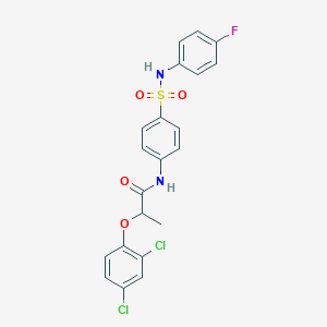molecular formula C21H17Cl2FN2O4S B324436 2-(2,4-dichlorophenoxy)-N-{4-[(4-fluorophenyl)sulfamoyl]phenyl}propanamide 