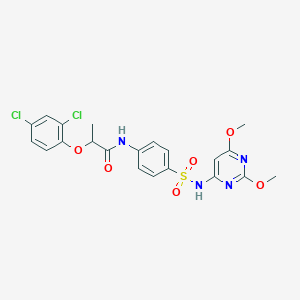 molecular formula C21H20Cl2N4O6S B324444 2-(2,4-dichlorophenoxy)-N-{4-[(2,6-dimethoxypyrimidin-4-yl)sulfamoyl]phenyl}propanamide 