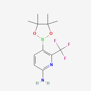 molecular formula C12H16BF3N2O2 B3244609 5-(4,4,5,5-Tetramethyl-1,3,2-dioxaborolan-2-yl)-6-(trifluoromethyl)pyridin-2-amine CAS No. 1628185-65-8