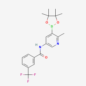 (2-Methyl-5-(3-(trifluoromethyl)benzamido)pyridin-3-yl)boronic acid pinacol ester